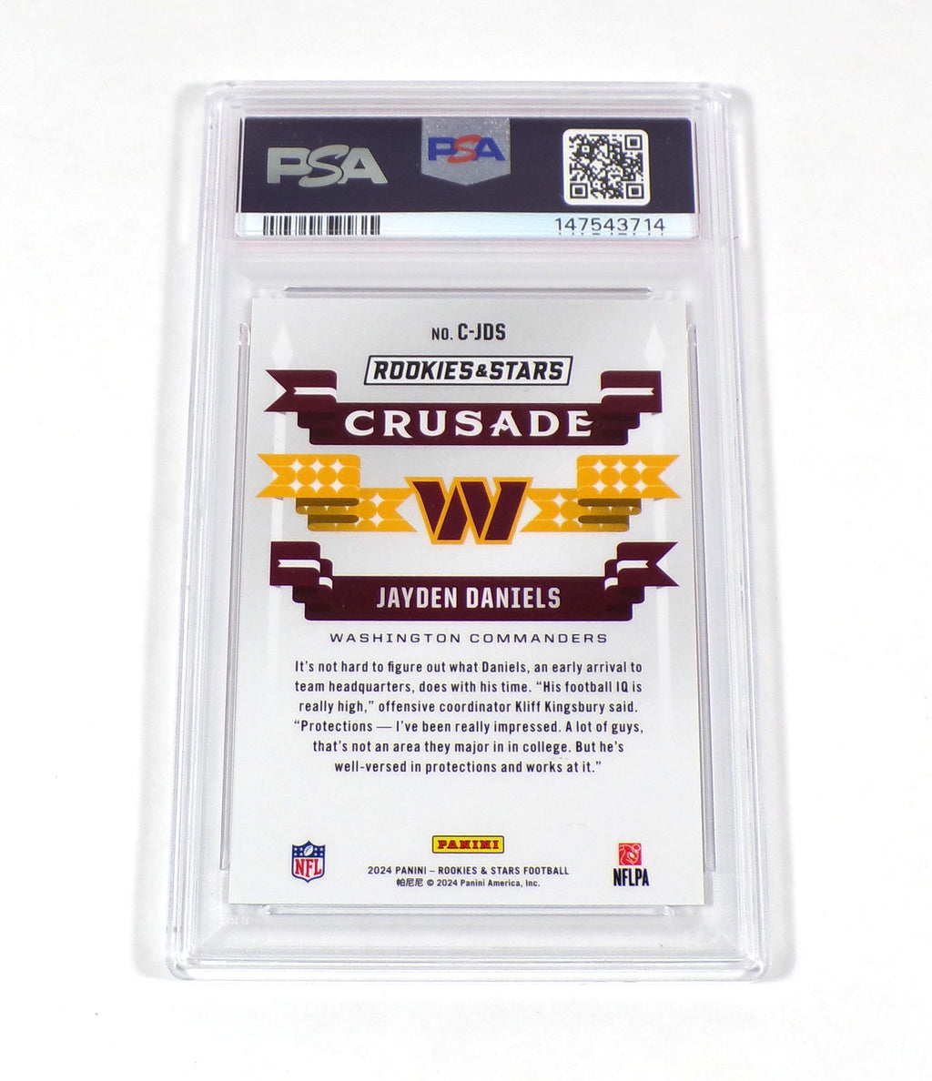 2024 Panini Rookies & Stars Jayden Daniels Rookie Crusade Red Plaid #CJDS PSA 9 Pic2