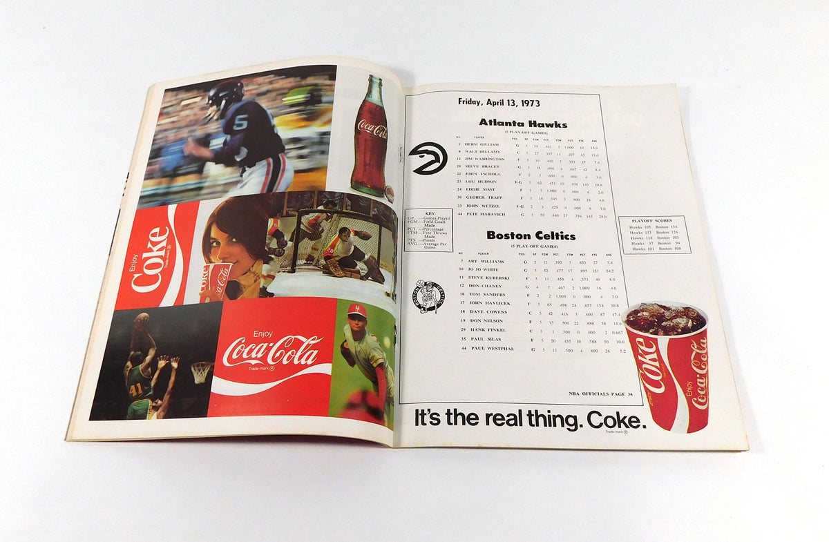 1972-73 Boston Celtics at Atlanta Hawks NBA Basketball Program 4-13-73 204944 Pic2