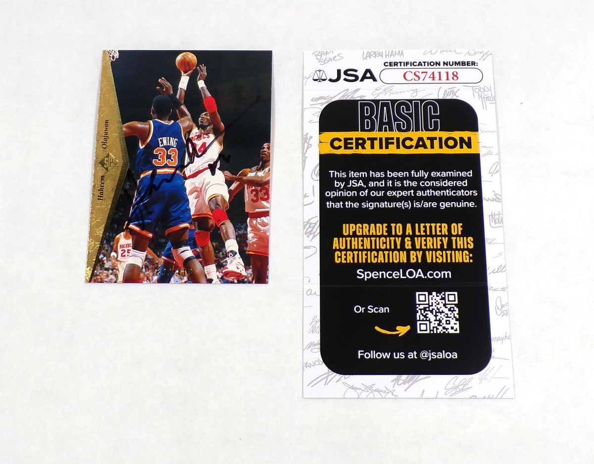 Hakeem Olajuwon Signed 1994-95 SP Basketball Card #76 Knicks JSA Auto