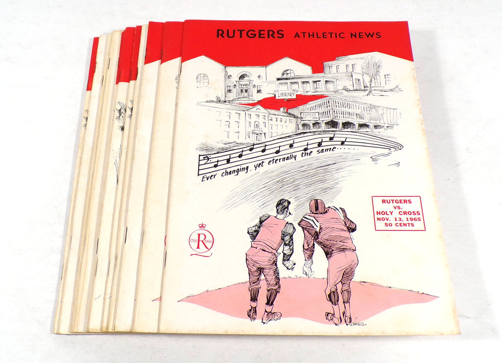 Lot of (11) Assorted 1965 Rutgers College Football Programs