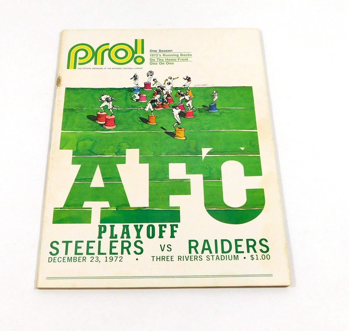 1972 Steelers vs Raiders AFL Playoff Program 12-23-72 Immaculate Reception