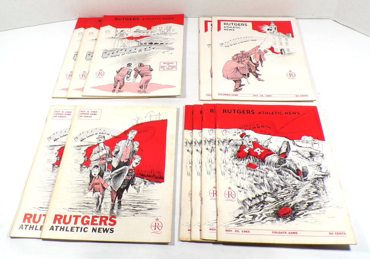 Lot of (11) Assorted 1965 Rutgers College Football Programs Pic2
