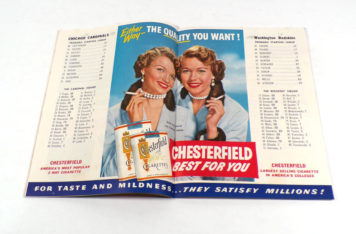 1954 Washington Redskins at Chicago Cardinals NFL Football Program 11-21-54 3623 Pic2