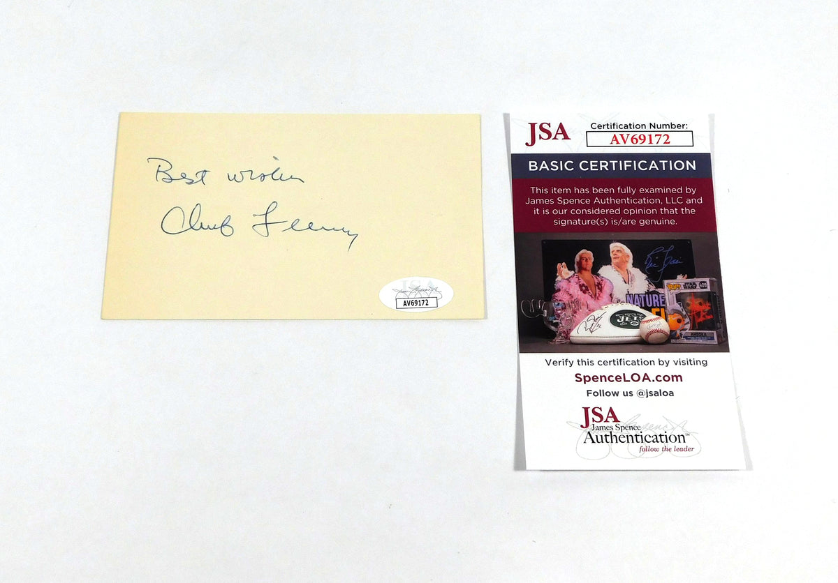 Chub Feeney Signed 3 x 5 Index Card NL President JSA Auto AV69172