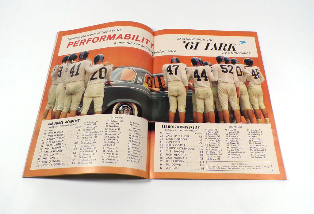 1960 Stanford at Air Force College Football Program 10-1-60 Pic2
