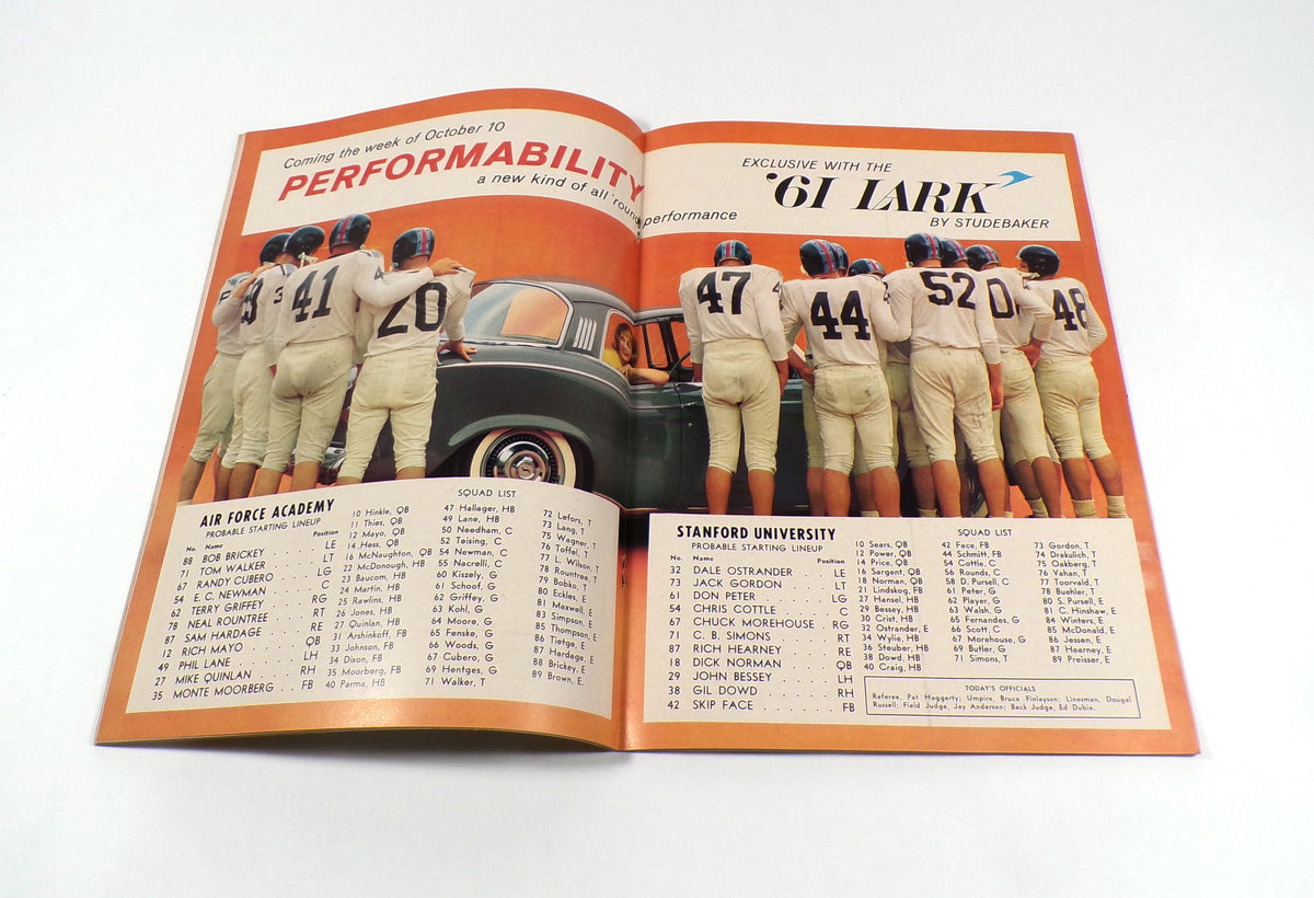 1960 Stanford at Air Force College Football Program 10-1-60 Pic2