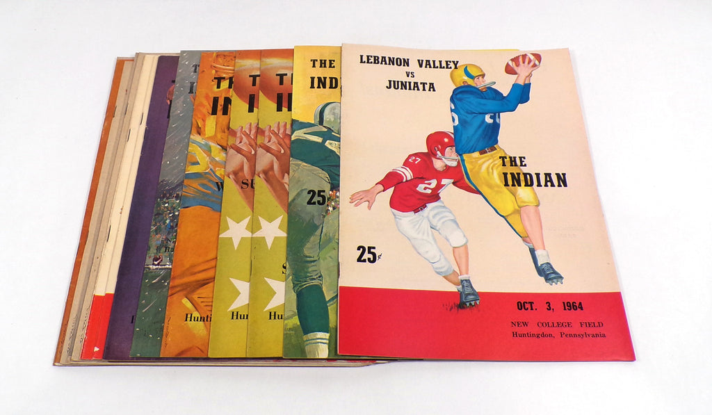 Lot of (15) Different 1962 to 1965 Juniata College Football Programs