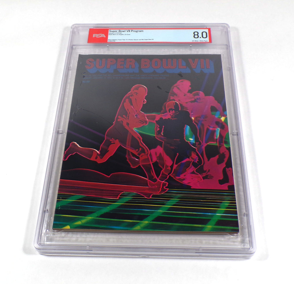 1973 Super Bowl VII 7 Football Program Miami (17-0) v Washington 1-14-73 PSA 8