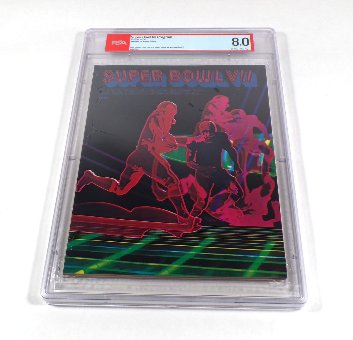1973 Super Bowl VII 7 Football Program Miami (17-0) v Washington 1-14-73 PSA 8
