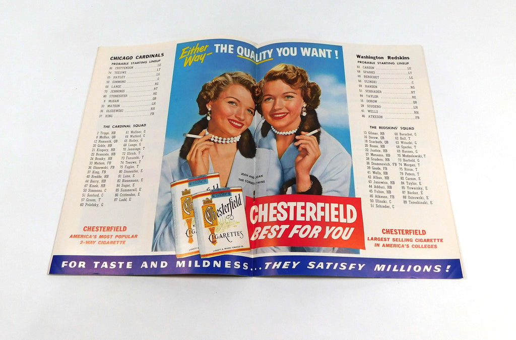 1954 Washington Redskins at Chicago Cardinals NFL Football Program 11-21-54 Pic2