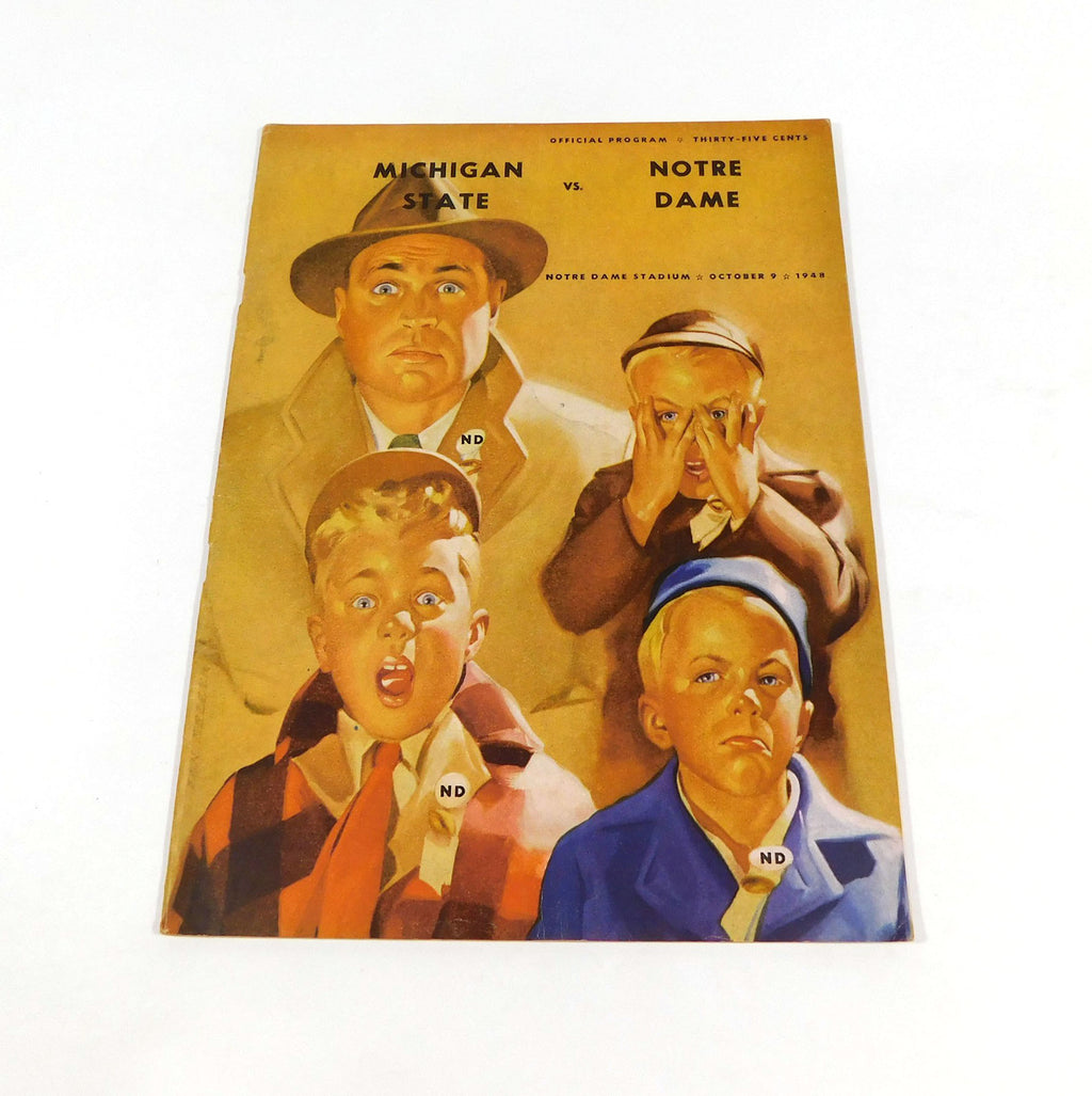 1949 Michigan State at Notre Dame College Football Program 10-9-49