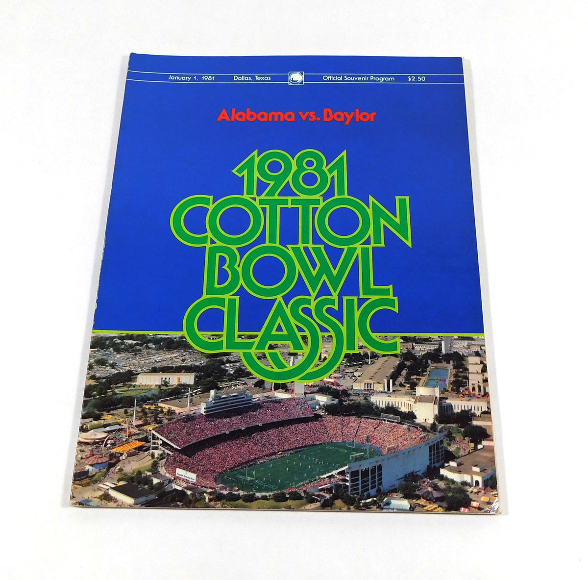 1981 Alabama vs Baylor Cotton Bowl College Football Program 1-1-81