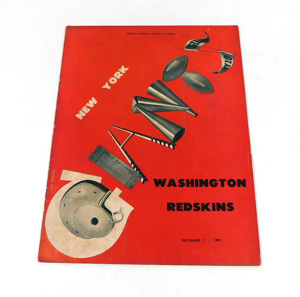 1947 Washington Redskins at New York Giants NFL Football Program 12-7-47