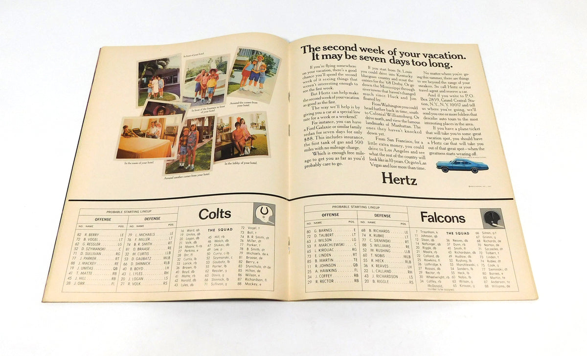 1967 Atlanta Falcons at Baltimore Colts NFL Football Program 9-17-67 Pic2