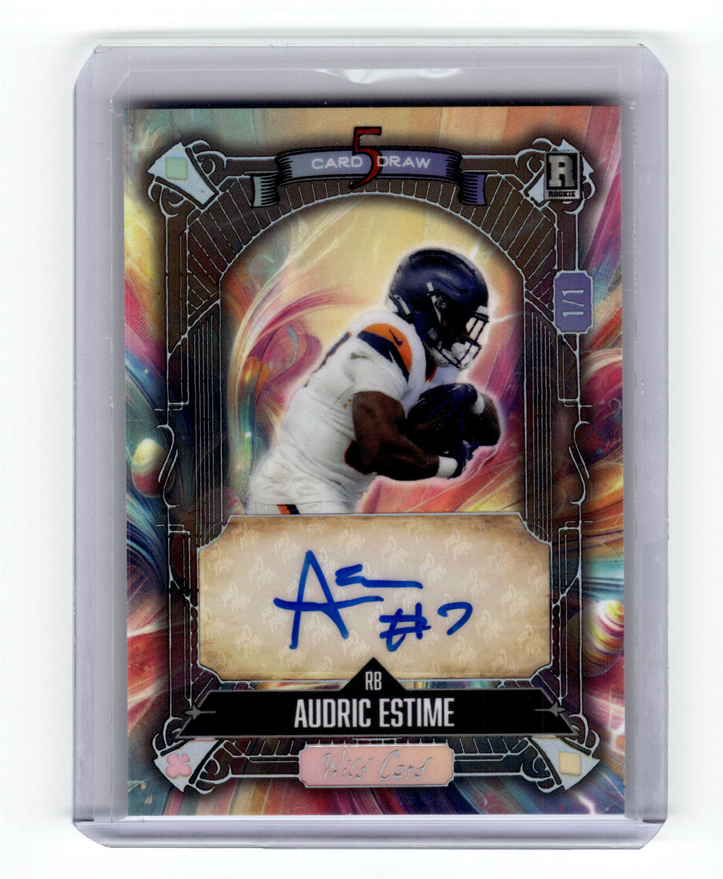 2024 Wild Card 5 Card Draw Audric Estime Rookie #S5CDCAAE Broncos 1/1 Auto