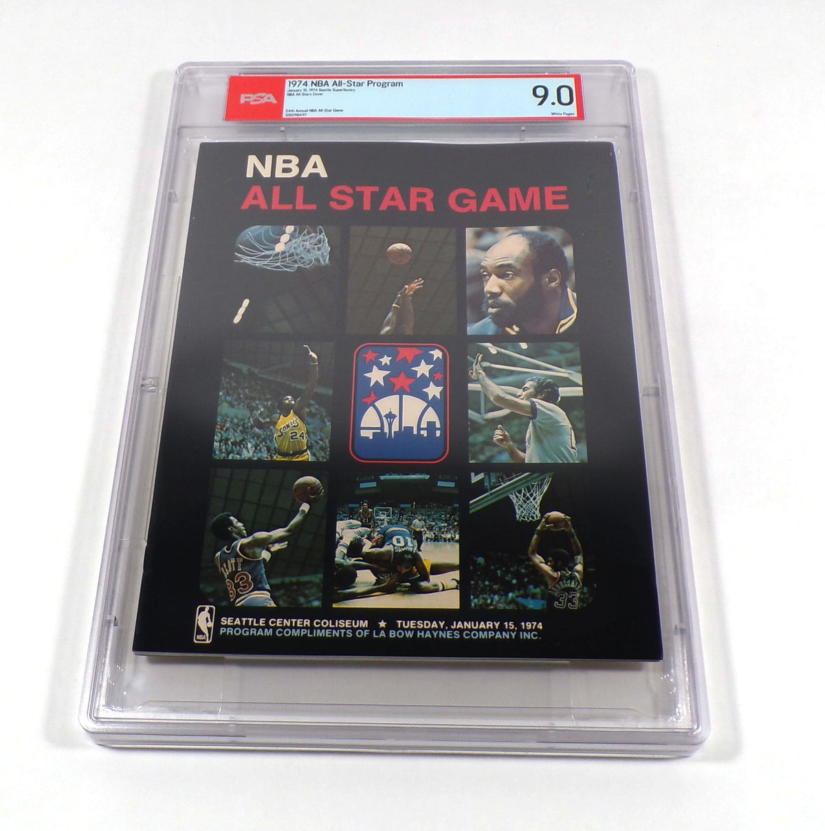 1973-74 NBA Basketball All-Star Program Milwaukee 1-15-74 PSA 9