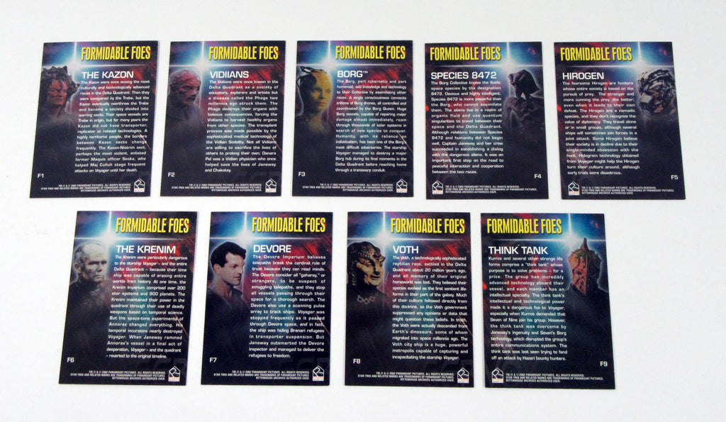 2002 Rittenhouse The Complete Star Trek Voyager Formidable Foes Set (9) Nm/Mt Pic2