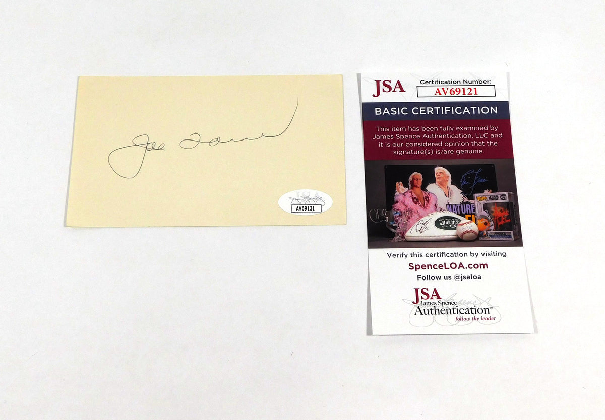 Joe Torre Signed 3 x 5 Index Card JSA Auto AV69121