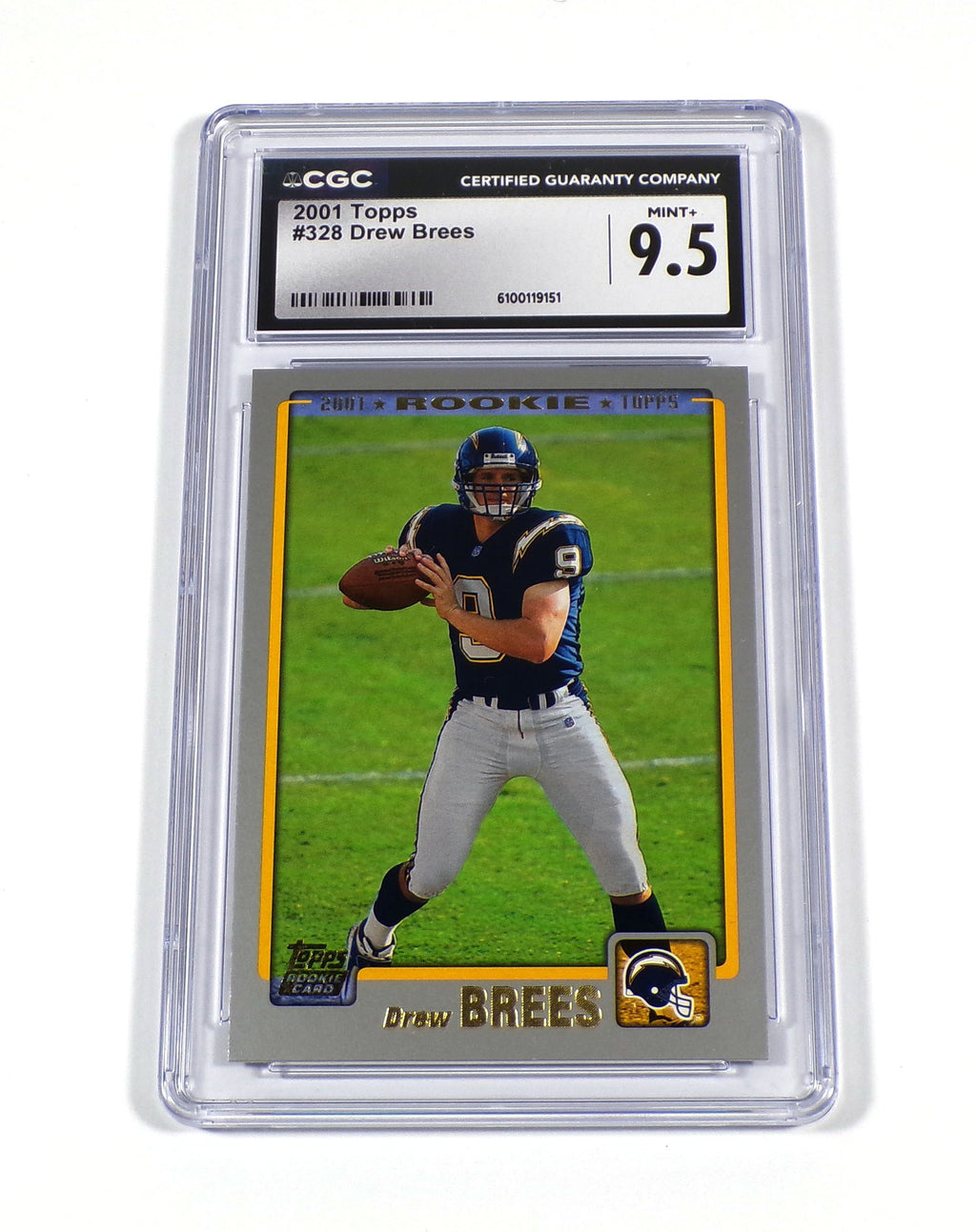 2001 Topps Drew Brees Rookie #328 Chargers CGC 9.5