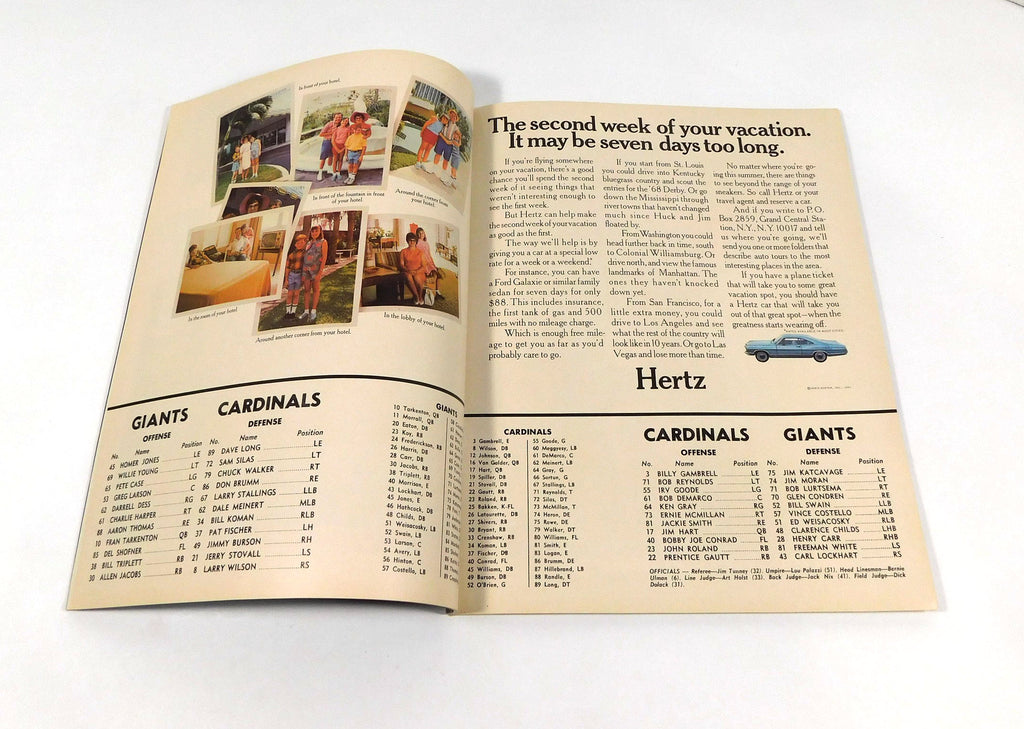 1967 New York Giants at St. Louis Cardinals NFL Football Program 9-17-67 Pic2