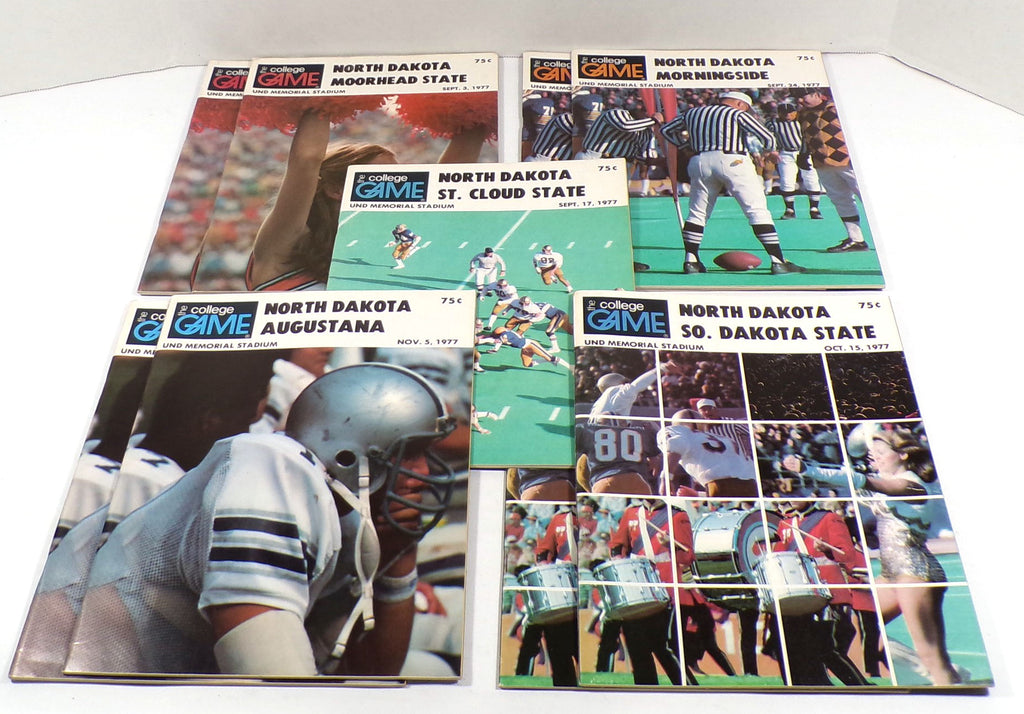 Lot of (9) Assorted 1977 North Dakota College Football Programs Pic2