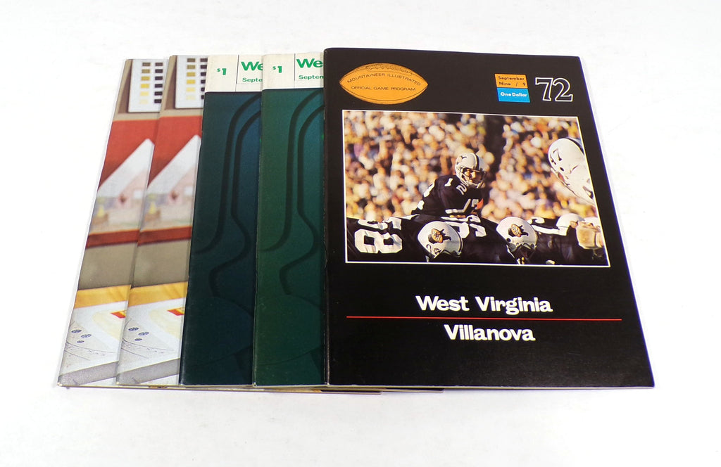 Lot of (5) Assorted 1972 West Virginia College Football Programs