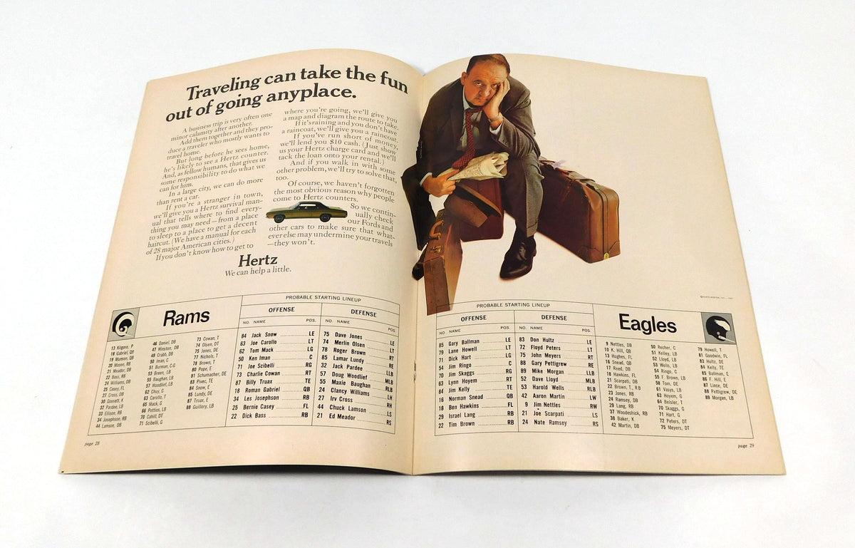 1967 Philadelphia Eagles at Los Angeles Rams NFL Football Program 11-12-67 Pic2