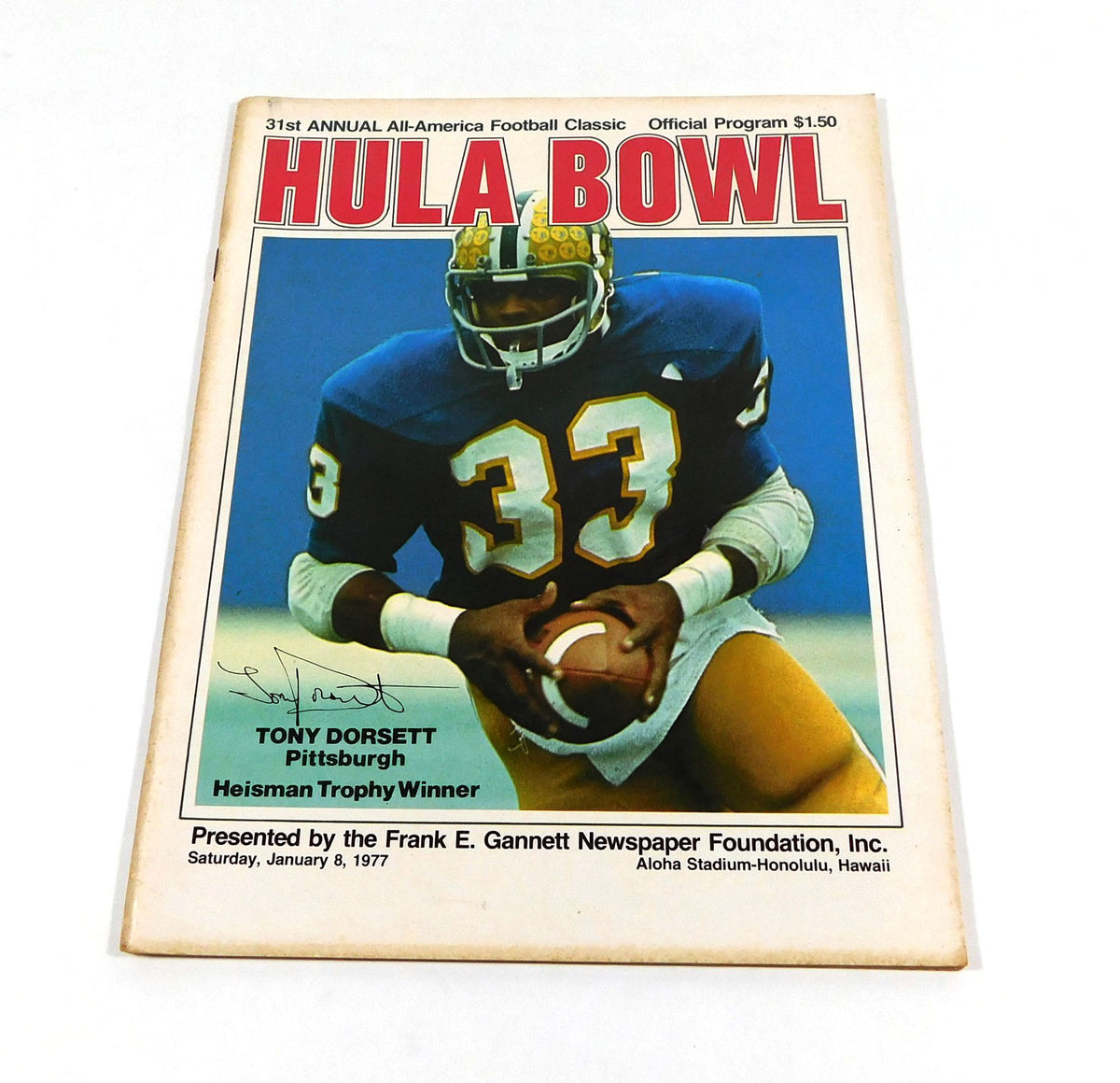 1977 vs Hula Bowl Football Program 1-8-77 Tony Dorsett Cover