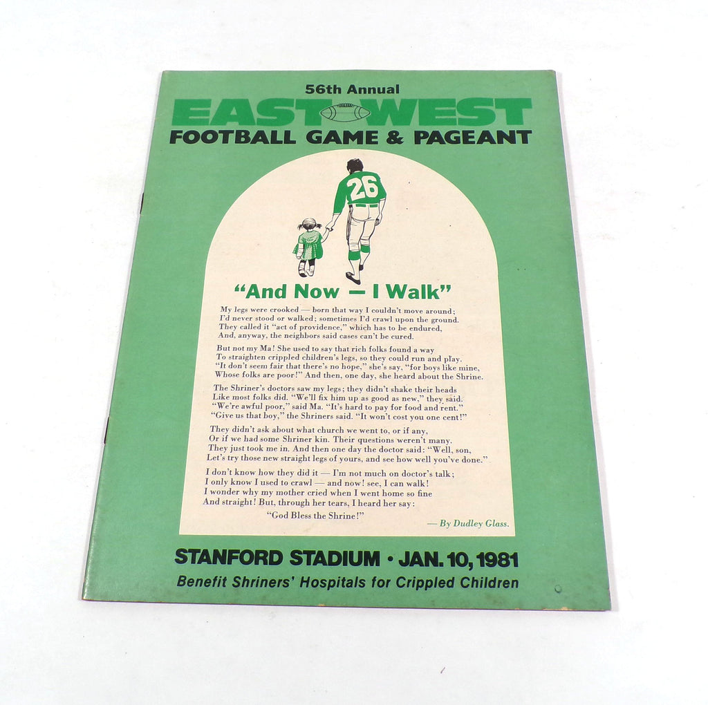 1981 East vs West Shriners College Football Program 1-10-81