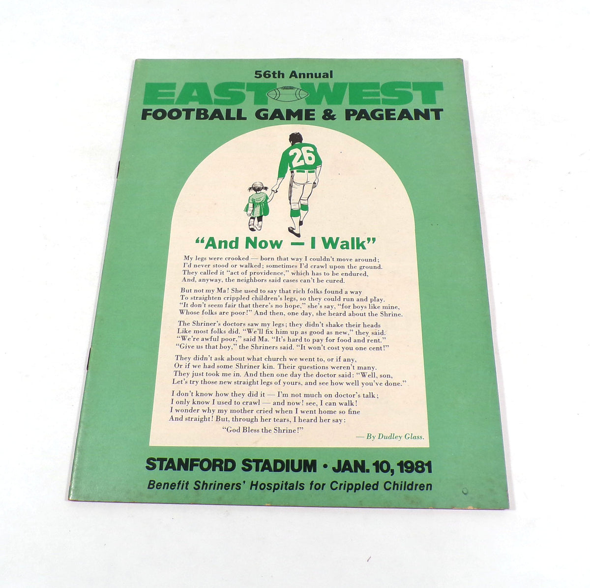 1981 East vs West Shriners College Football Program 1-10-81
