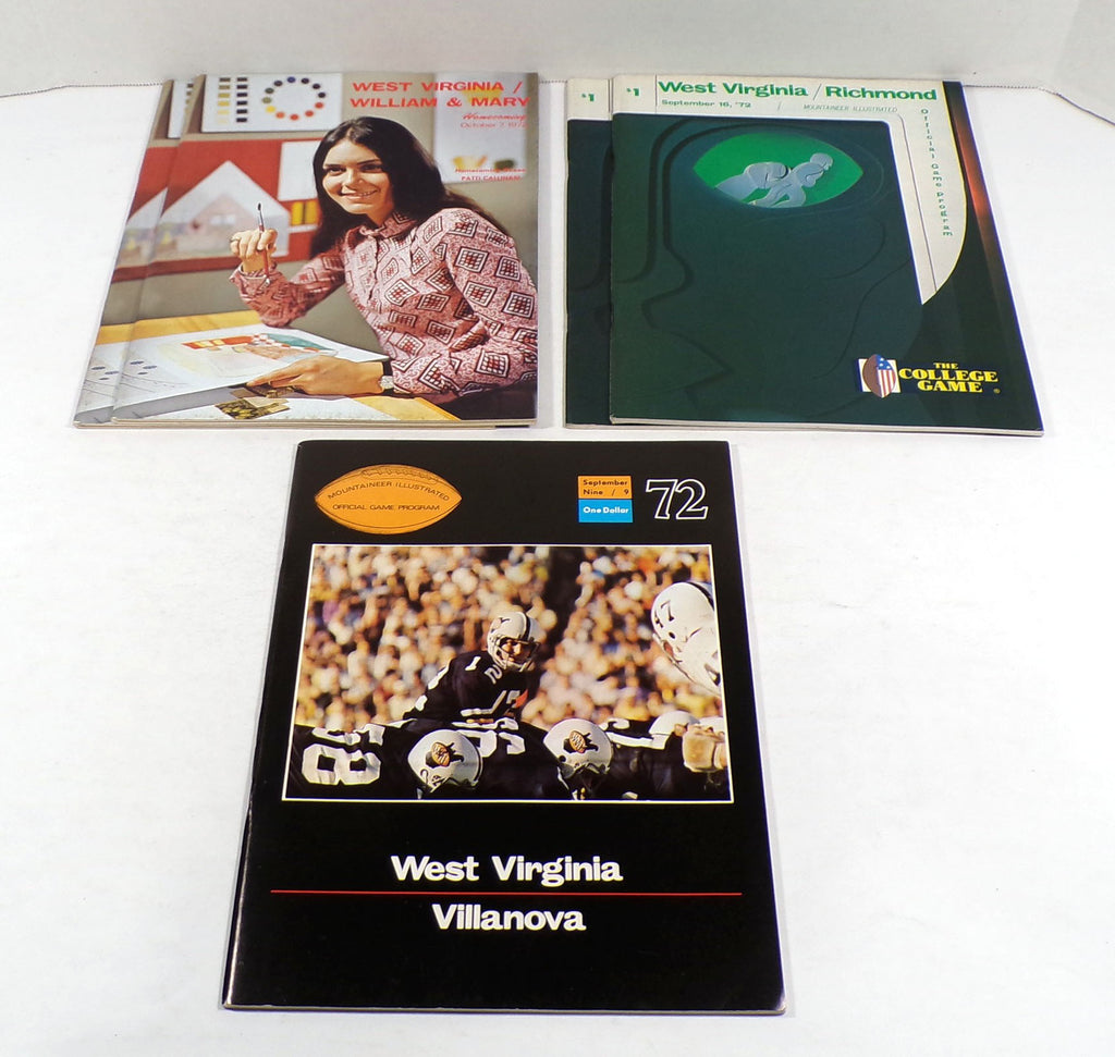Lot of (5) Assorted 1972 West Virginia College Football Programs Pic2