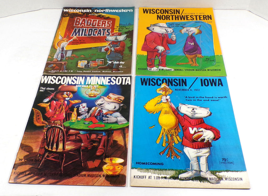 Lot of (7) Different 1972 - 1973 Wisconsin College Football Programs Pic2