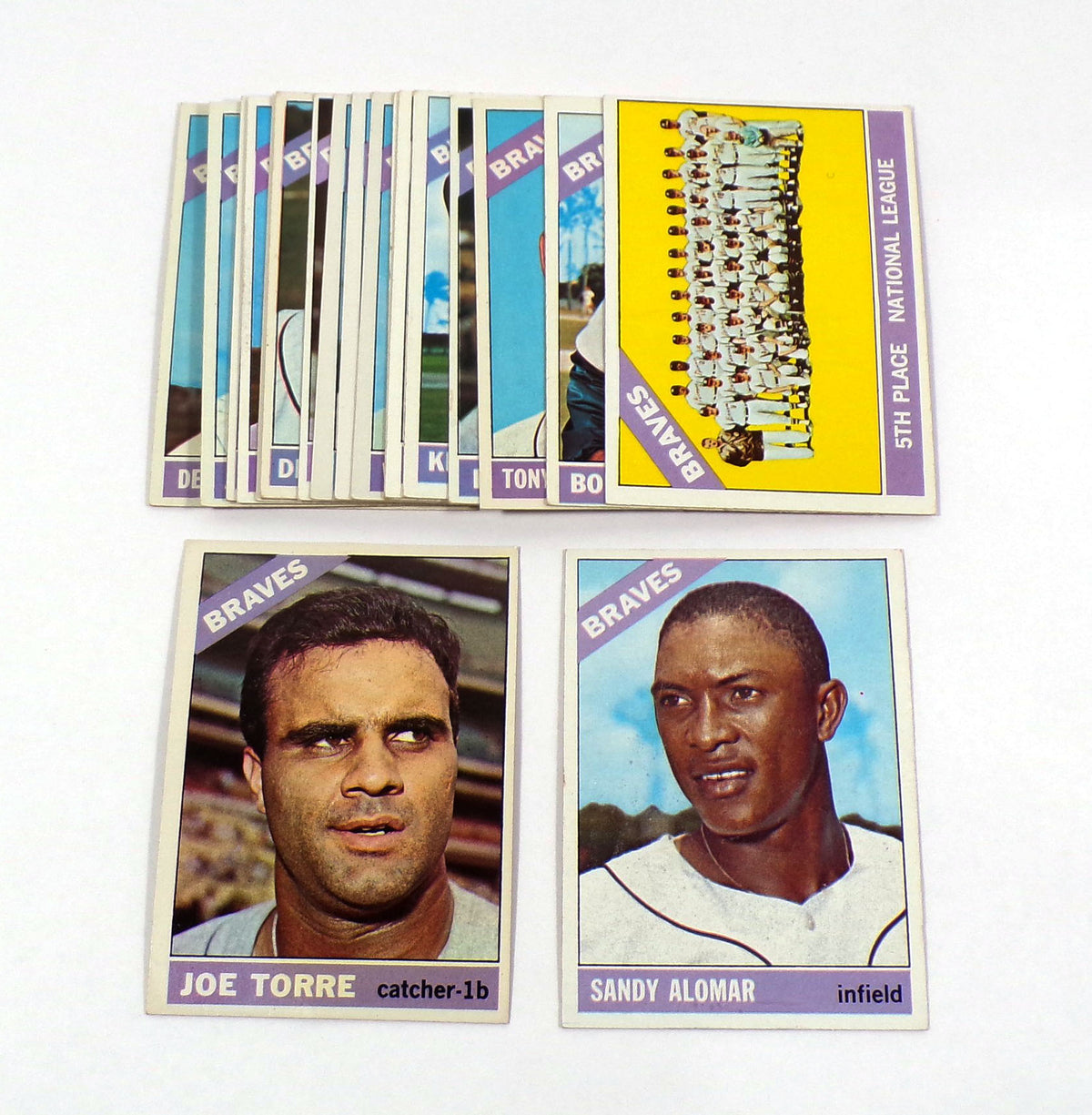 Lot of (20) Different 1966 Topps Baseball Atlanta Braves Torre Alou++