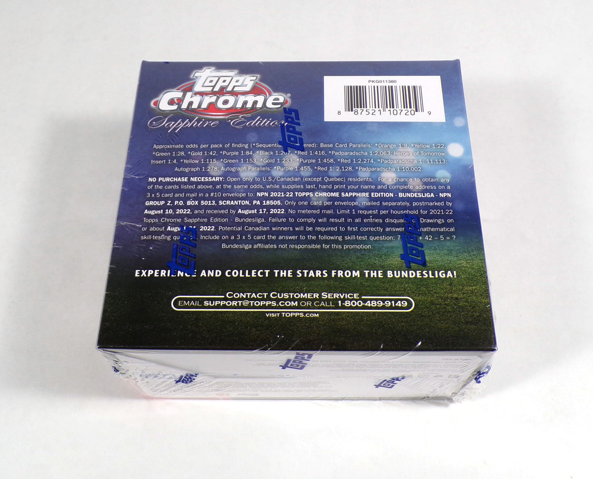 2021-22 Topps Chrome Sapphire Edition Soccer Box Sealed (8 Packs) Pic2