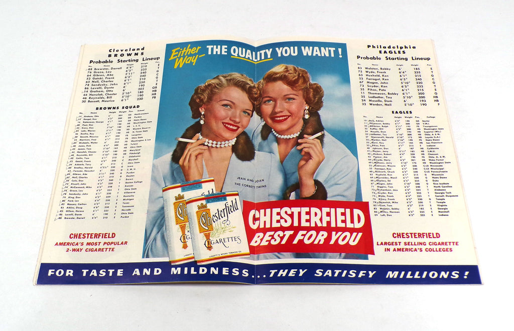 1954 Philadelphia Eagles at Cleveland Browns NFL Football Program 11-21-54 Pic2