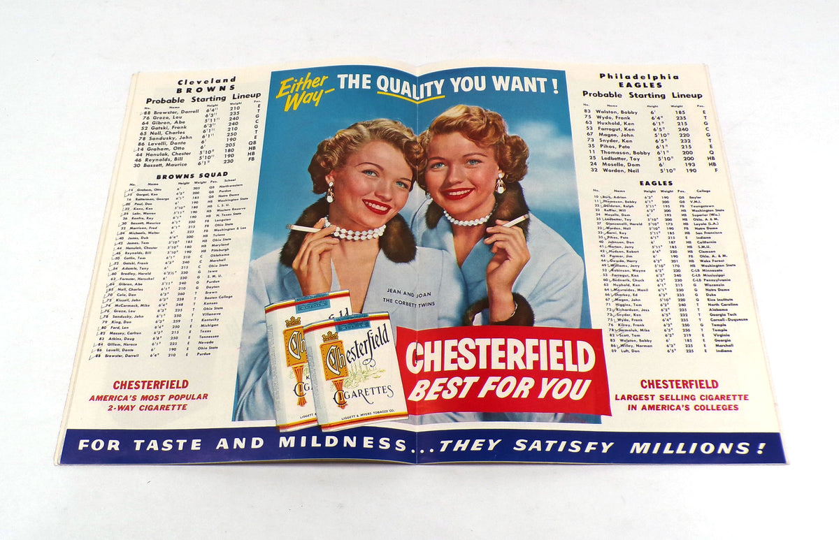 1954 Philadelphia Eagles at Cleveland Browns NFL Football Program 11-21-54 Pic2