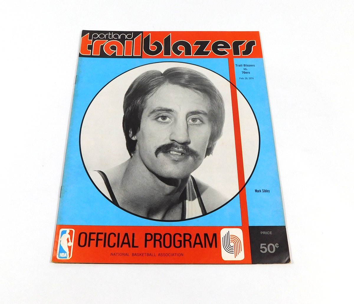 1973-74 Philadelphia 76ers at Portland Trail Blazers NBA Basketball Program