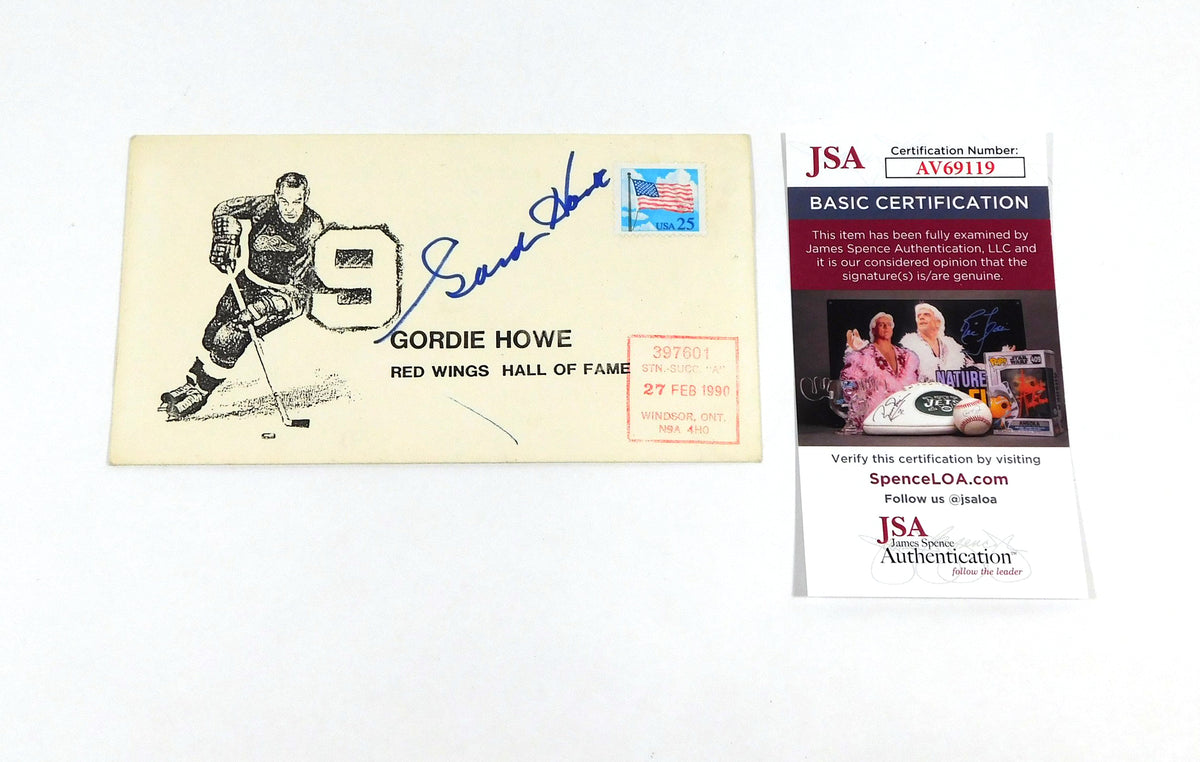 Gordie Howe Signed First Day Cover Envelope JSA Auto AV69119