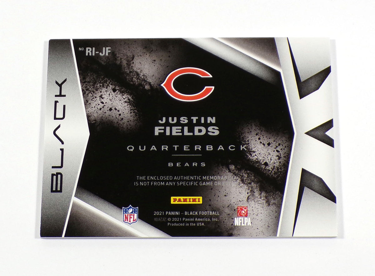 2021 Panini Black Justin Fields Rookie Influx #RIJF Bears /50 3 Color Patch Pic2