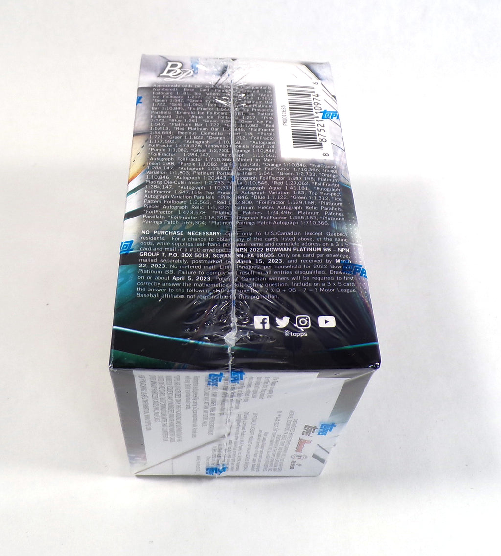 2022 Bowman Platinum Baseball Blaster Box Sealed (7 Packs+1 Bonus Pack) Ice Foil Pic2