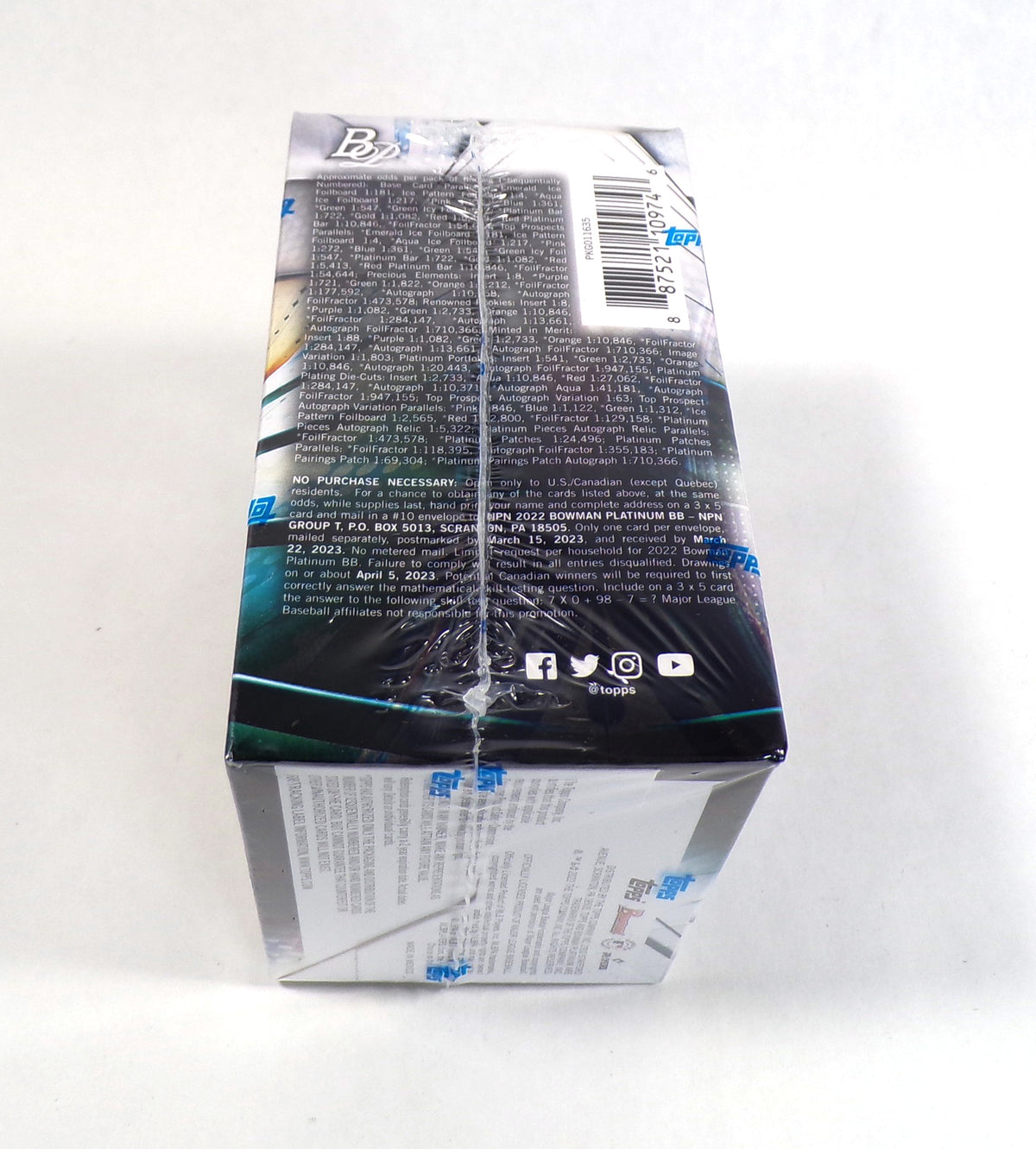 2022 Bowman Platinum Baseball Blaster Box Sealed (7 Packs+1 Bonus Pack) Ice Foil Pic2