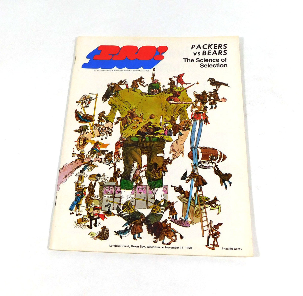 1970 Chicago Bears at Green Bay Packers NFL Football Program 11-15-70