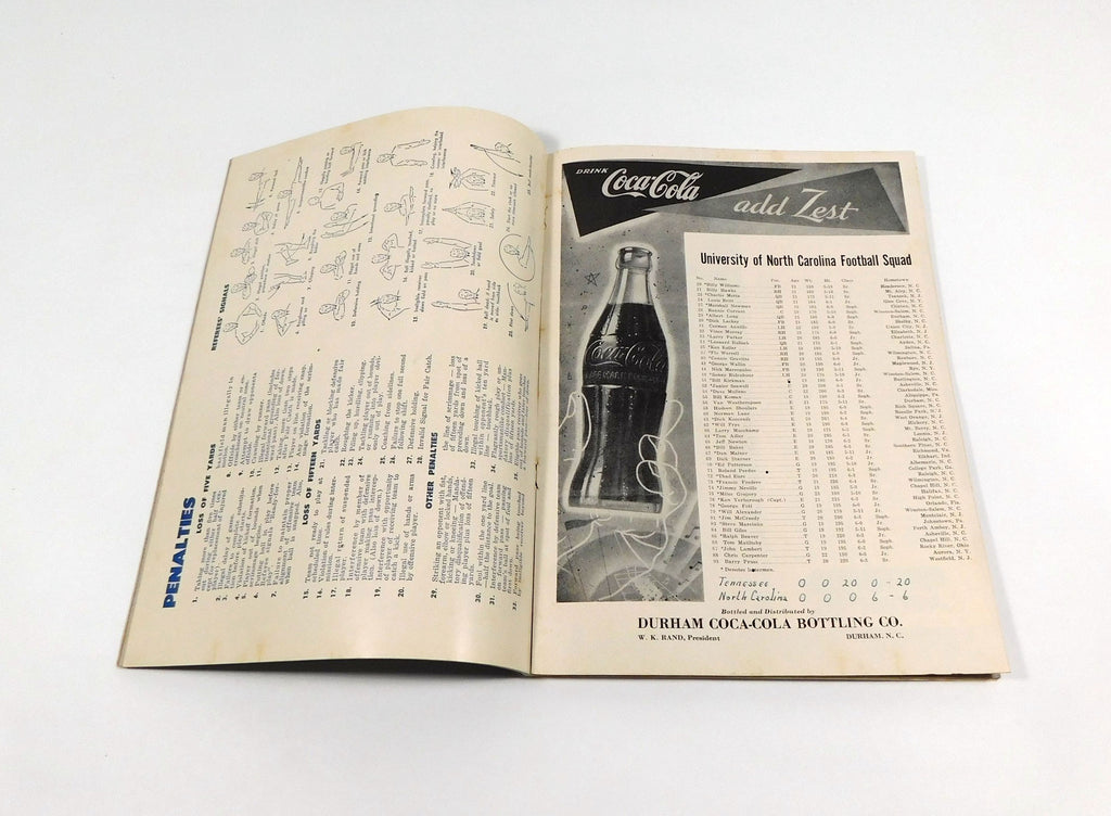 1953 Tennessee at North Carolina College Football Program 10-31-53 Pic2