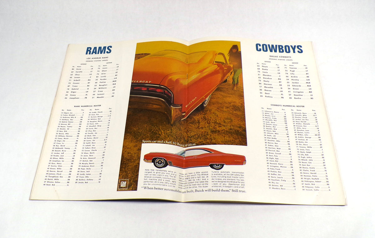 1967 Dallas Cowboys at Los Angeles Rams NFL Football Program 8-12-67 Pic2