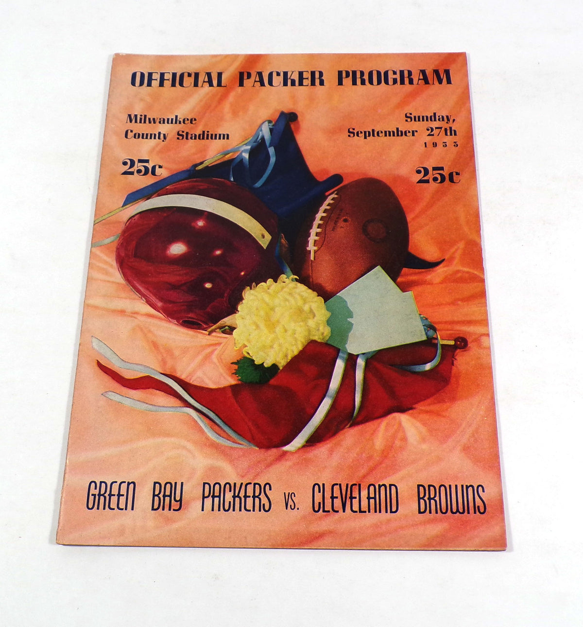 1955 Cleveland Browns at Green Bay Packers NFL Football Program 9-27-55