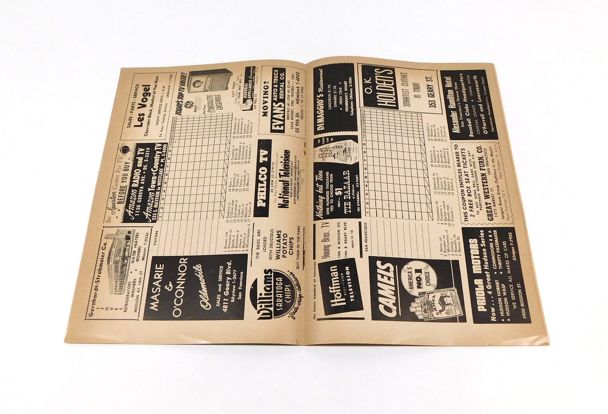 1952 San Francisco Seals vs Generic Opponent PCL Baseball Program Pic2