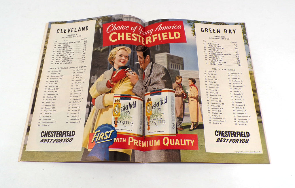 1955 Cleveland Browns at Green Bay Packers NFL Football Program 9-27-55 Pic2