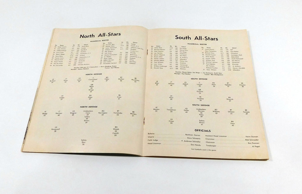 1956 North vs South Shrine College Football All-Star Game Program 8-1-56 Pic2