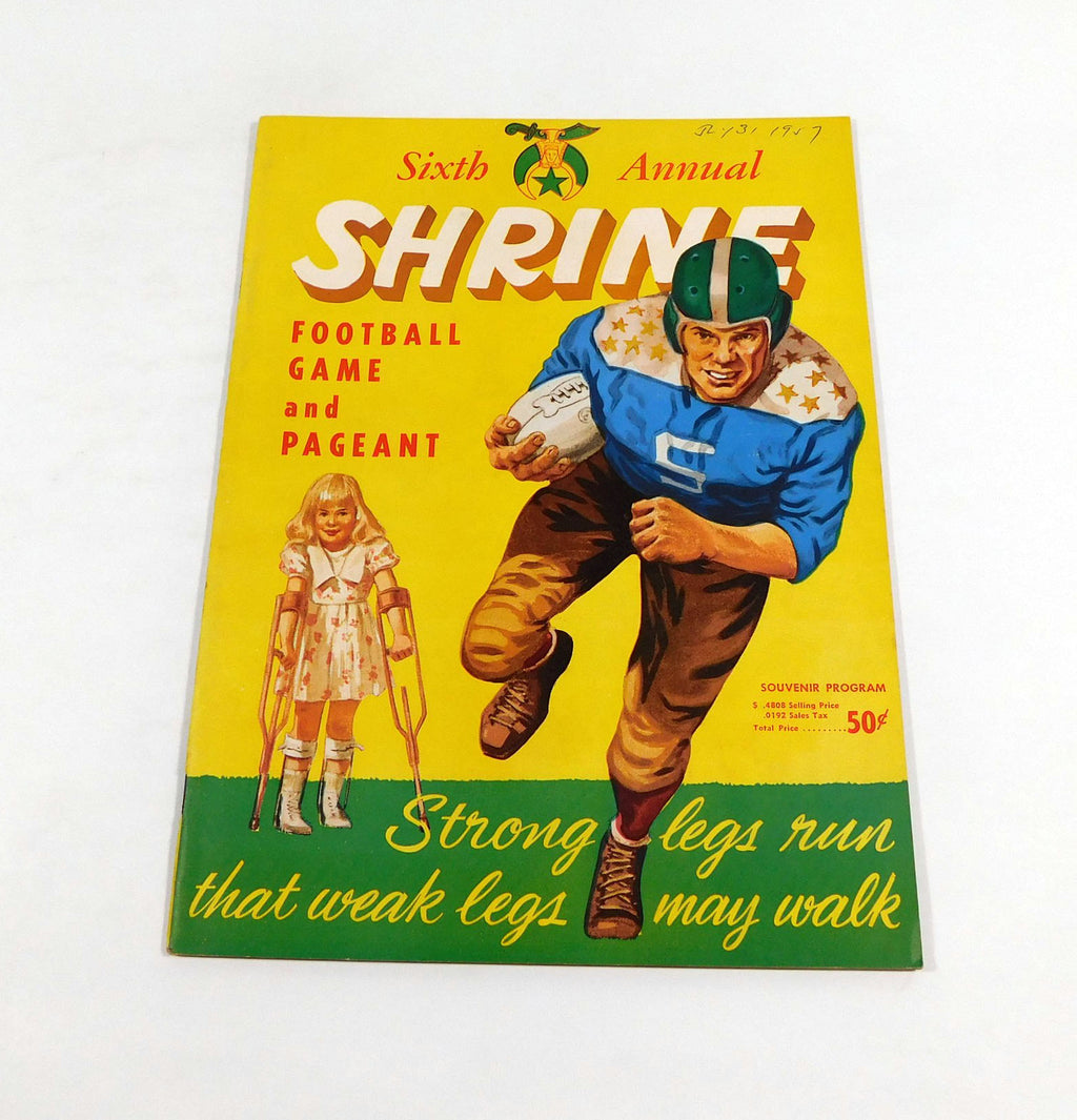 1957 North vs South Shrine College Football All-Star Game Program 7-31-57