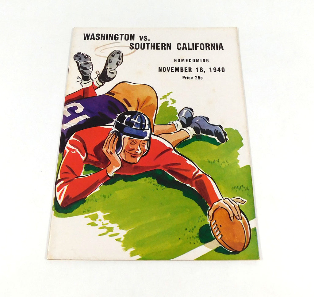 1940 USC at Washington College Football Program 11-16-40